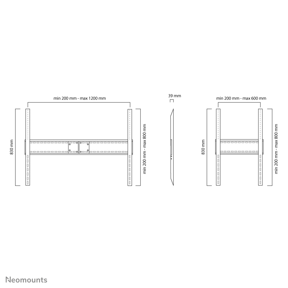 Neomounts LFD-W1500 TV mount wall 60-100" - fixed - landscape and portrait